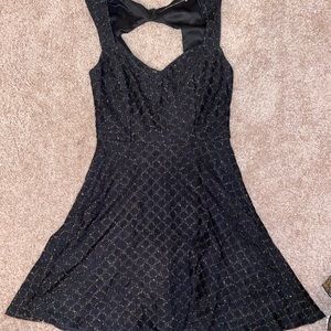 Mystic fit and flare black and gold dress size s